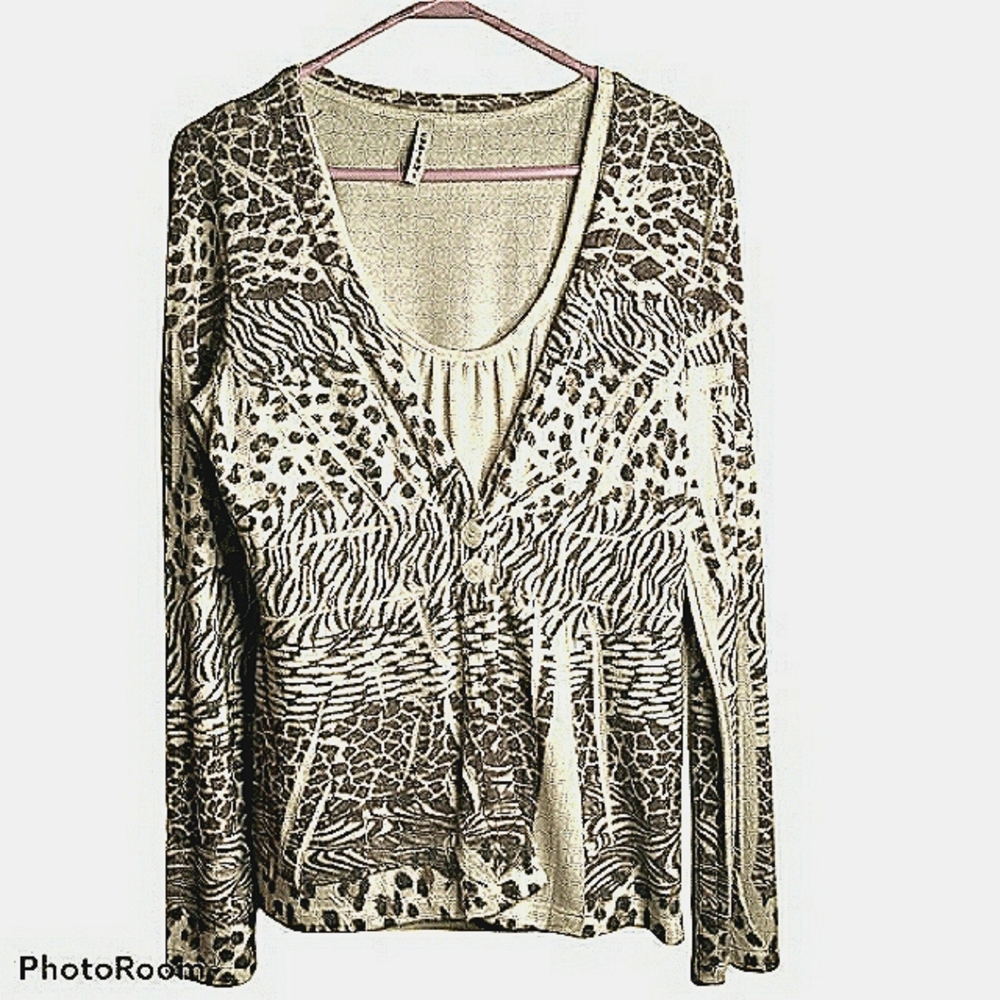 Cubism knit tank top with jacket. Size S
